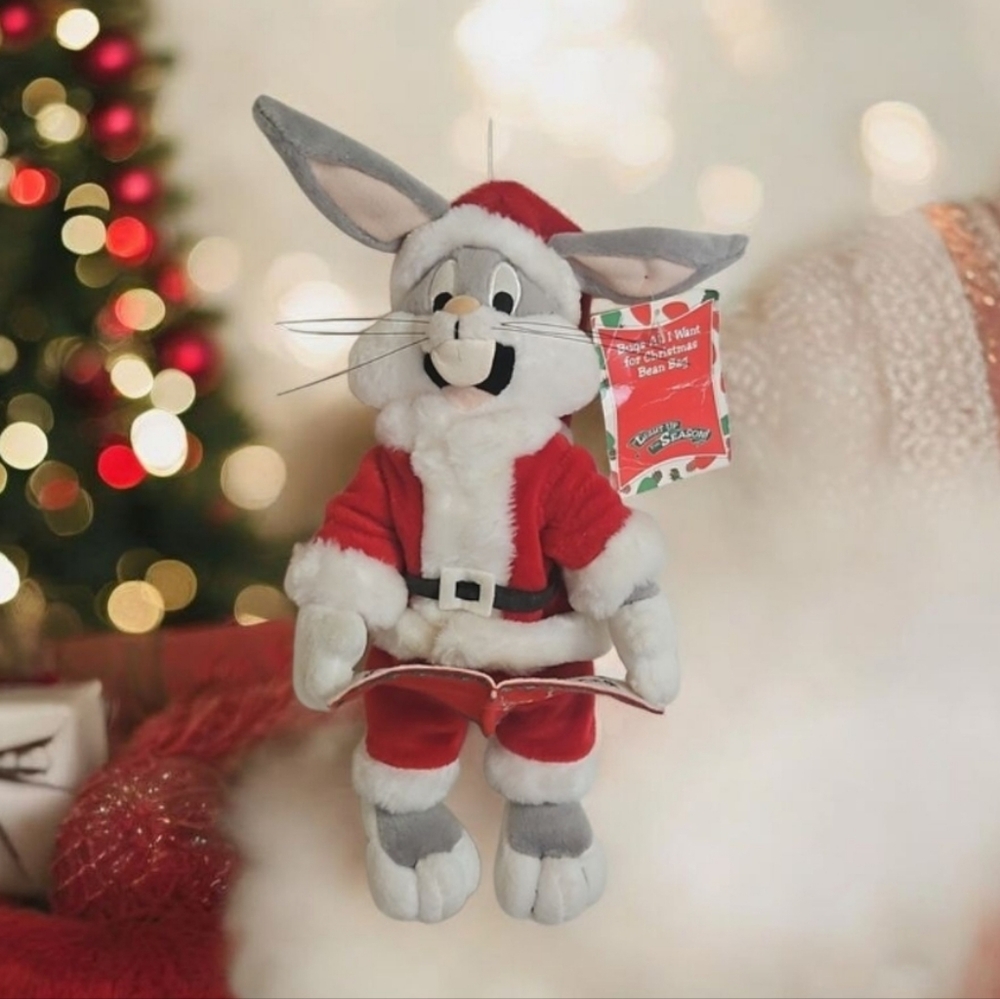 Warner BROTHERS Bean Bag CHRISTMAS Bugs Bunny NWT So Cute
